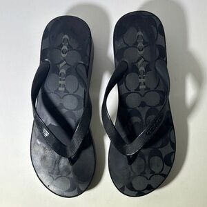 Coach Black Flip Flops
